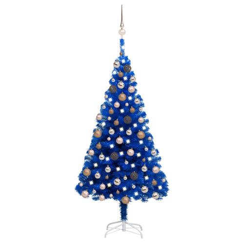 vidaXL Kunstkerstboom met verlichting en kerstballen 150 cm, Diversen, Kerst, Nieuw, Verzenden