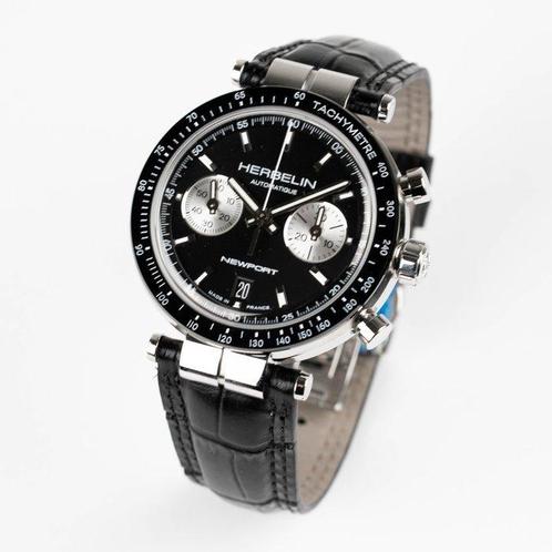 Michel Herbelin - Newport Héritage Bicomax Black - Brand New, Handtassen en Accessoires, Horloges | Heren