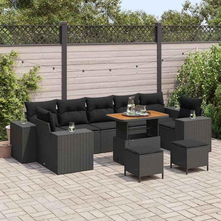 vidaXL Tuinbank Set met kussen met opslag met kussen 10 pcs, Tuin en Terras, Tuinsets en Loungesets, Nieuw, Verzenden