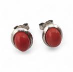 Koraal - Zilver - Oorbellen - Italiaanse ambacht, Antiek en Kunst, Curiosa en Brocante