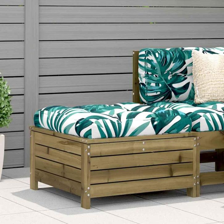 vidaXL Tuinvoetenbank 62x63,5x32 cm geïmpregneerd grenenhout, Tuin en Terras, Tuinsets en Loungesets, Nieuw, Verzenden