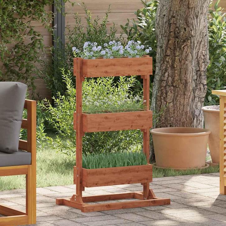 vidaXL Plantenbak 52x30x78 cm vurenhout, Tuin en Terras, Bloembakken en Plantenbakken, Nieuw, Verzenden