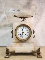 Pendule de cheminée - Albâtre, Laiton - 1850-1900, Antiek en Kunst, Antiek | Klokken