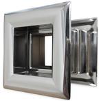 Vierkant deurrooster 29 x 29mm - kunststof chrome, Verzenden
