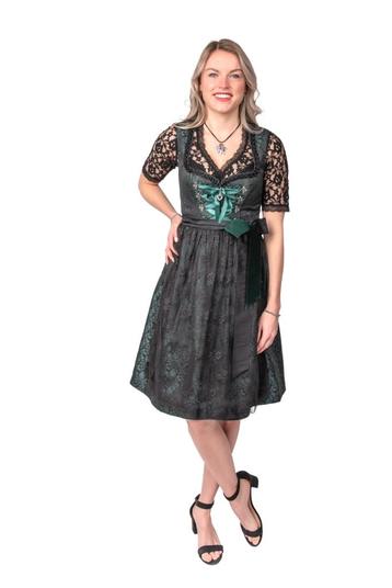 Dirndl jaquard, zwart/groen, Verzenden