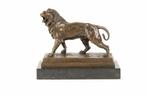 Beeld, Machtige leeuw - 20 cm - Brons, Marmer, Antiek en Kunst