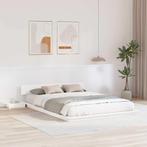 vidaXL Vloerbed met Nachtkastjes Wit 150x200cm Massief Hout, Verzenden, Nieuw