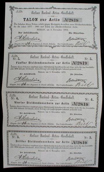 Duitsland. Thaler 1878 - Berliner Nordend AG 100 Thaler,