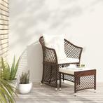 vidaXL 2-delige Loungeset met kussens poly rattan bruin, Tuin en Terras, Verzenden, Nieuw, Loungeset