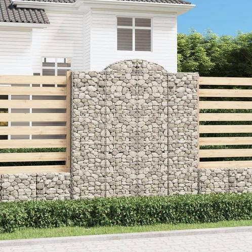 vidaXL Schanskorven 3 st gewelfd 200x30x220/240 cm ijzer, Tuin en Terras, Bloempotten, Nieuw, Verzenden