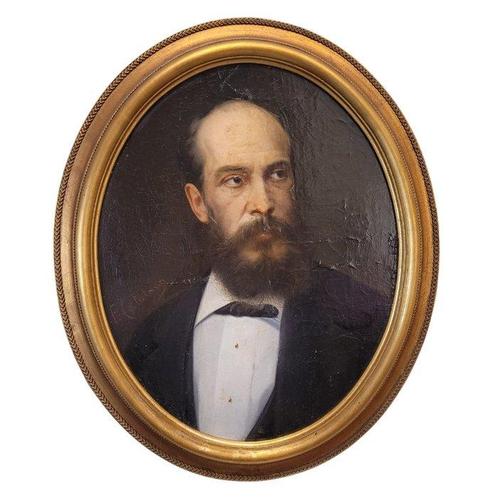 École française (XIX) - Retrato masculino, Antiek en Kunst, Kunst | Schilderijen | Klassiek