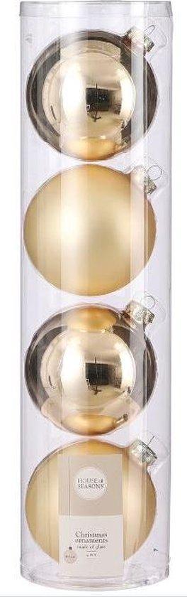 Kerstballen 10 Cm Glas Champagne 4 Stuks House Of Seasons, Verzenden