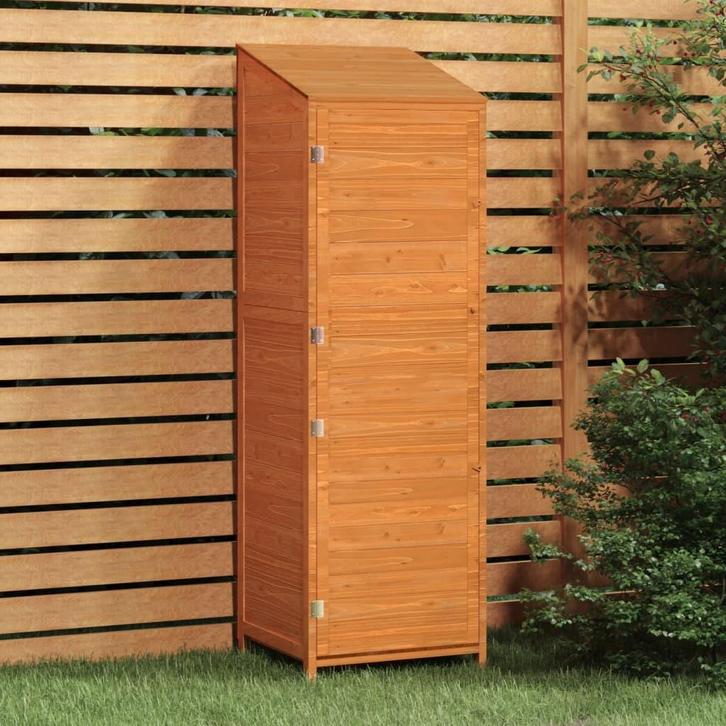 vidaXL Tuinschuur 55x52x174,5 cm massief vurenhout bruin, Tuin en Terras, Tuinhuizen, Nieuw, Verzenden