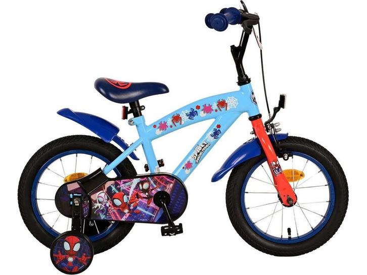 Spidey Kinderfiets - Jongensfiets - 14 inch - Blauw, Fietsen en Brommers, Fietsaccessoires | Fietsstoeltjes, Zo goed als nieuw