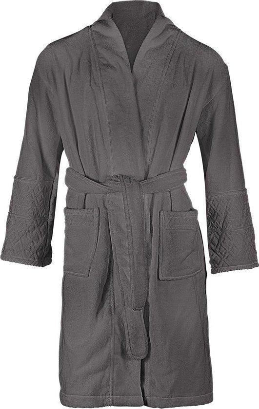 2dekans | Riviera Maison - Badjas - Grijs - Large - Katoen, Huis en Inrichting, Badkamer | Badtextiel en Accessoires, Ophalen of Verzenden