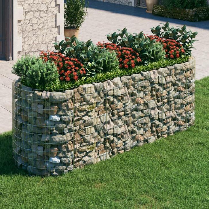 vidaXL Gabion plantenbak verhoogd 300x100x100 cm, Jardin & Terrasse, Pots de fleurs, Envoi