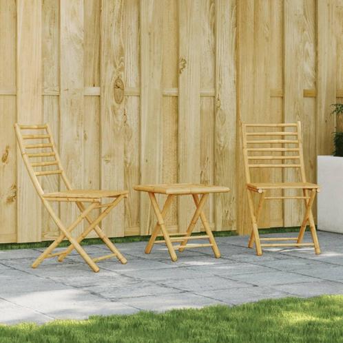 vidaXL 3-delige Bistroset bamboe, Tuin en Terras, Tuinsets en Loungesets, Nieuw, Verzenden