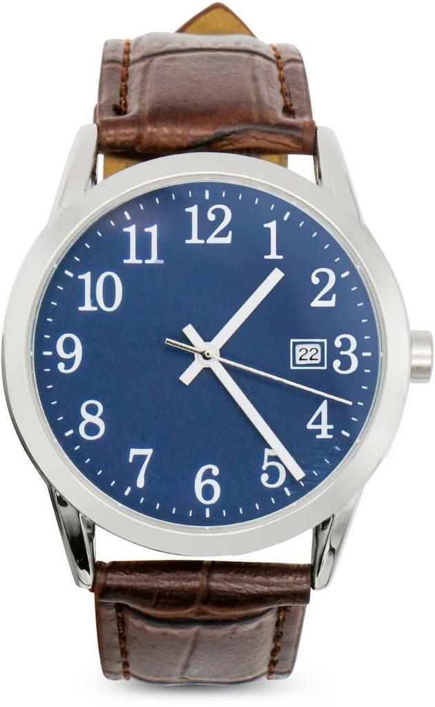 Tyme Cambridge Heren Horloge - 38mm Blauw/Bruin - Horloges, Diversen, Kerst, Zo goed als nieuw, Verzenden