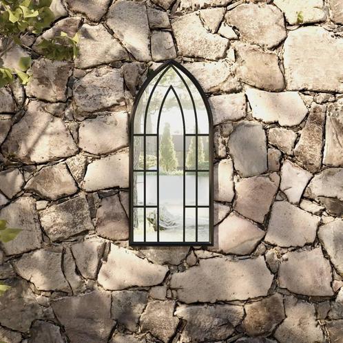 vidaXL Tuinspiegel 70x30 cm ijzer zwart, Huis en Inrichting, Woonaccessoires | Spiegels, Nieuw, Verzenden