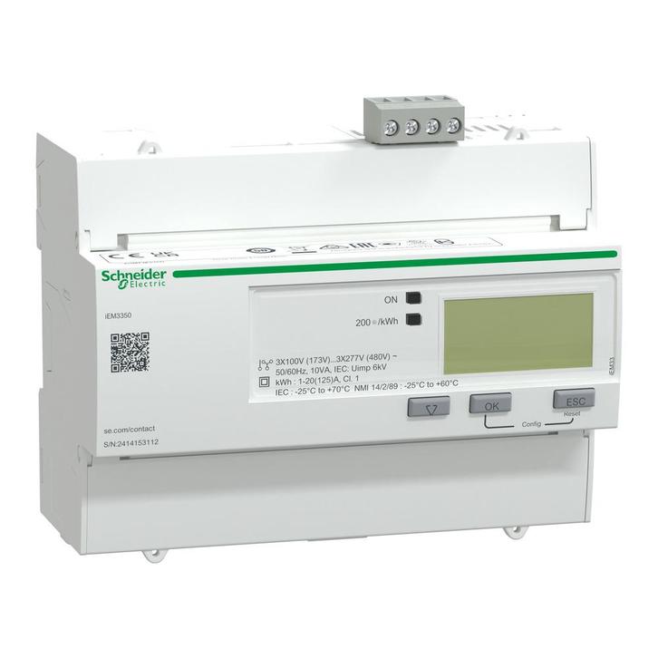 Schneider Electric IEM3350 125A Modbus Energiemeter -, Doe-het-zelf en Bouw, Elektriciteit en Kabels, Verzenden