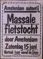 Poster over fietstocht voor een autovrij Amsterdam (Posters), Verzamelen, Verzenden, Nieuw, Overige onderwerpen, Met lijst