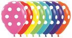 Ballonnen White Polka Dots Mix 30cm 25st, Nieuw, Verzenden