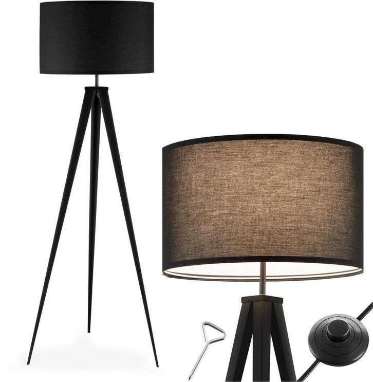 2dekans | tectake® Vloerlamp - Staande lamp 3-poot - 158 cm, Huis en Inrichting, Lampen | Vloerlampen, Ophalen of Verzenden
