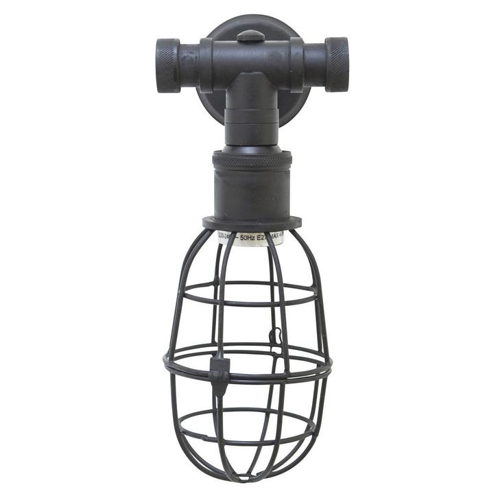 Wandlampen Messing Wandlamp Sandford Antiek Zwart, Huis en Inrichting, Lampen | Wandlampen, Verzenden