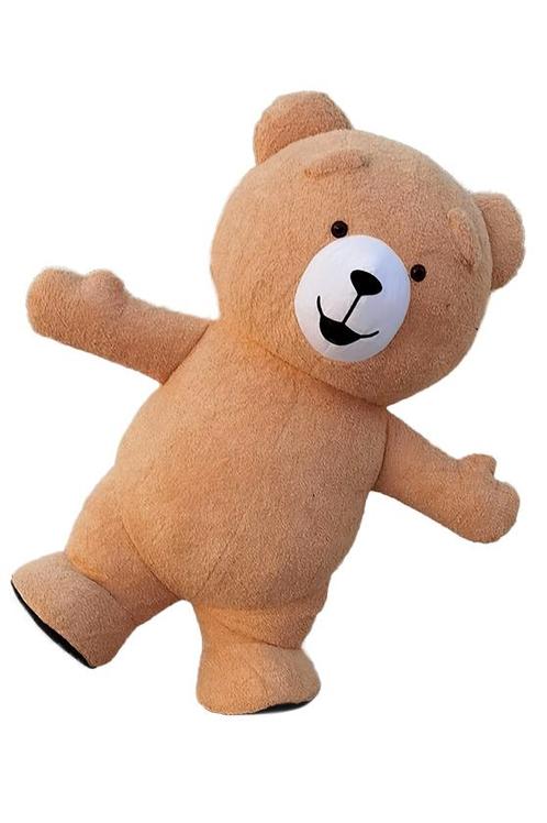 KIMU® Groot Opblaas Kostuum Teddybeer Lichtbruin 3 Meter Opb, Kleding | Heren, Carnavalskleding en Feestkleding, Nieuw, Ophalen of Verzenden