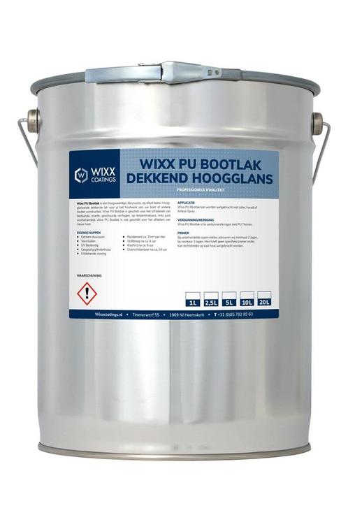 Wixx PU Bootlak Dekkend Hoogglans RAL 7001 | Zilvergrijs 1L, Doe-het-zelf en Bouw, Verf, Beits en Lak, Nieuw, Verzenden