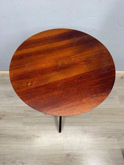 Ronde bijzettafel in donker hout – jaren 60 - Bijzettafel -, Antiek en Kunst, Curiosa en Brocante