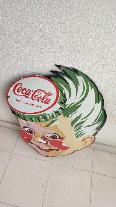 Plaque émaillée - Coca-Cola Boy 22 x 30 pouces, Antiek en Kunst, Antiek | Wandborden en Tegels