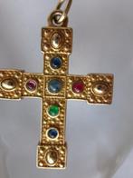 Zilver, Saffier - Robijn - Smaragd - Hanger - Kruis in