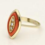 Ring - 14 karaat Geel goud - 0.10ct. tw. Diamant