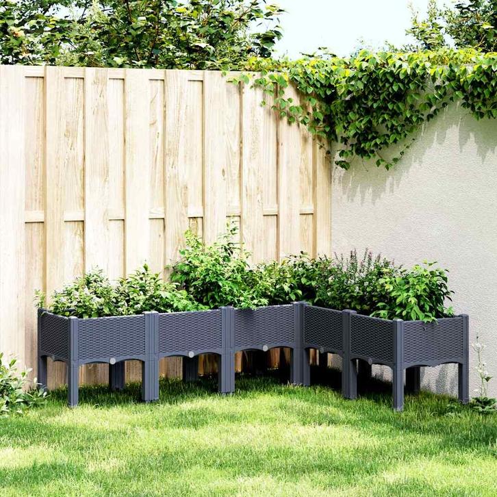 vidaXL Plantenbak met poten 160x120x42 cm polypropeen, Tuin en Terras, Bloempotten, Nieuw, Verzenden