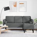 vidaXL 3-zits L-vormige bank donkergrijs 160 cm stof, Huis en Inrichting, Verzenden, Nieuw