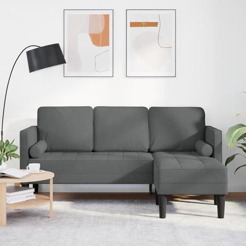 vidaXL 3-zits L-vormige bank donkergrijs 160 cm stof, Huis en Inrichting, Zetels | Zetels, Nieuw, Verzenden