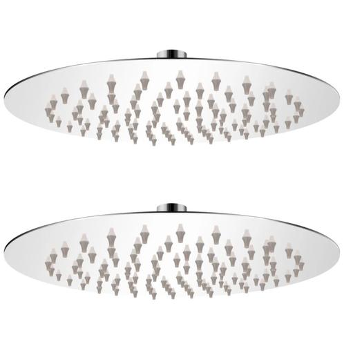 vidaXL Regendouchekop 2 st rond 20 cm roestvrij staal, Doe-het-zelf en Bouw, Sanitair, Nieuw, Verzenden
