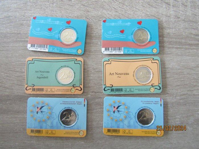 België. 2 Euro 2022/2024 (6 coincards) (Zonder minimumprijs), Timbres & Monnaies, Monnaies | Europe | Monnaies euro