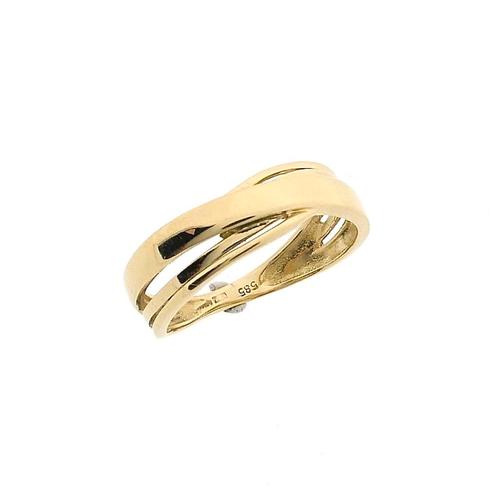 Gouden fantasie ring (gouden ring, geelgoud, damesring), Handtassen en Accessoires, Ringen, Dame, Overige kleuren, Kleiner dan 17