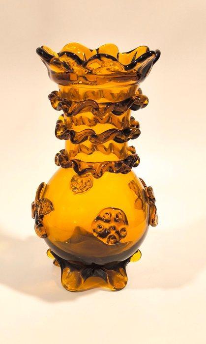Gordiola - Vaas - Glas - Amberkleurig geblazen glas., Antiek en Kunst, Curiosa en Brocante