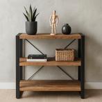 Boekenkast Mangohout Britt Laag 90 cm, Huis en Inrichting, Kasten | Boekenkasten, Verzenden, 100 tot 150 cm, Nieuw, 50 tot 100 cm