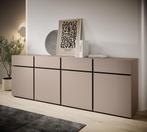 Meubella Dressoir Cainan beige zwart 225 cm, Nieuw, 25 tot 50 cm, Verzenden