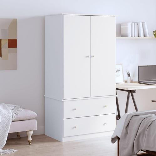 vidaXL Kledingkast ALTA 90x55x170 cm massief grenenhout wit, Huis en Inrichting, Kasten | Kleerkasten, Nieuw, Verzenden