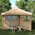 vidaXL Partytent inklapbaar pop-up met 2 zijwanden beige, Verzenden, Nieuw