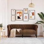 vidaXL Chesterfieldbank Geruit Bruin Faux suede leer, Huis en Inrichting, Zetels | Zetels, Verzenden, Nieuw
