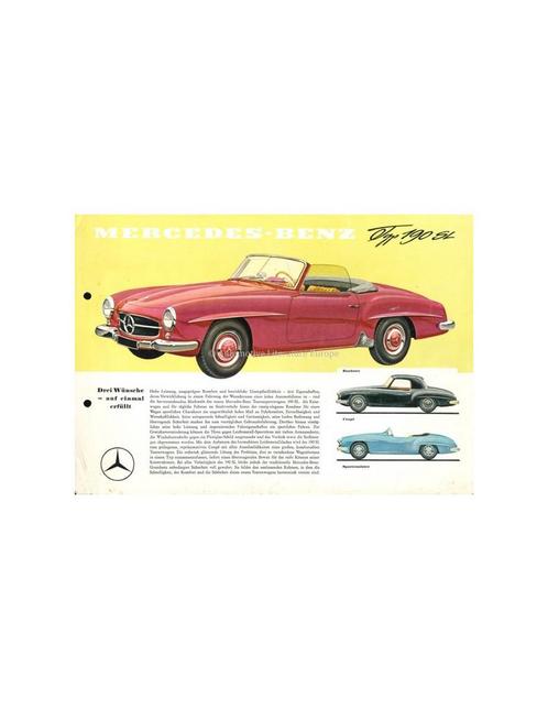 1957 MERCEDES BENZ 190 SL LEAFLET DUITS, Boeken, Auto's | Folders en Tijdschriften