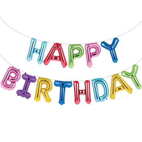 Gekleurde Happy Birthday Ballonnen Letter Set 41cm, Hobby en Vrije tijd, Feestartikelen, Nieuw, Verzenden