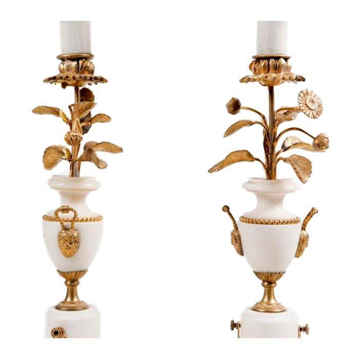 Tafellamp (2) - Marmer, Metaal, Antiek en Kunst, Antiek | Overige Antiek