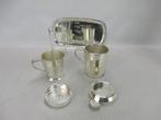 Wiskemann - Koffie- en theeservies (3) - Glas, Verzilverd -